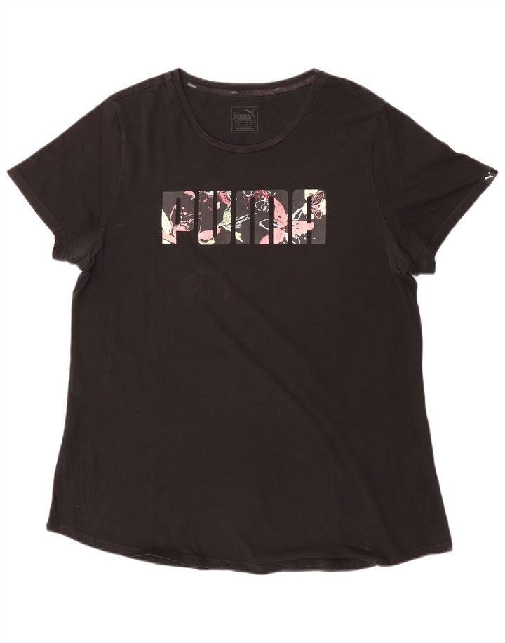 Puma Womens Graphic T-Shirt Top UK 16 Large  Black