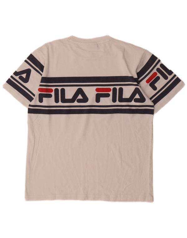 Fila Mens Graphic T-Shirt Top Small White