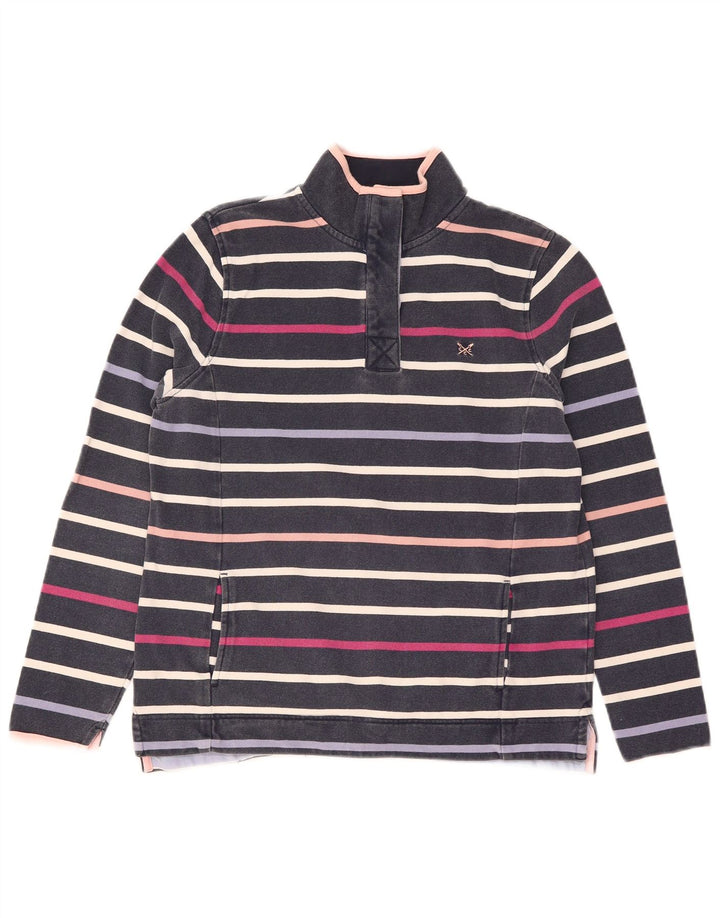 Crew Clothing Womens Sweatshirt Jumper UK 12 Medium Navy Blue Striped