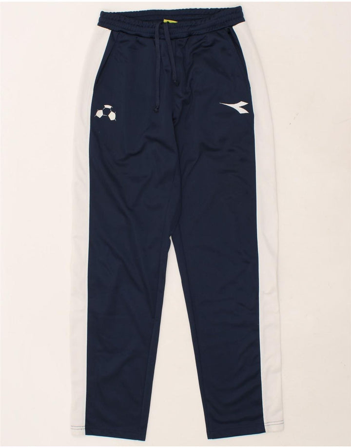 DIADORA Mens Tracksuit Trousers Small Navy Blue Colourblock Polyester Vintage Diadora and Second-Hand Diadora from Messina Hembry 