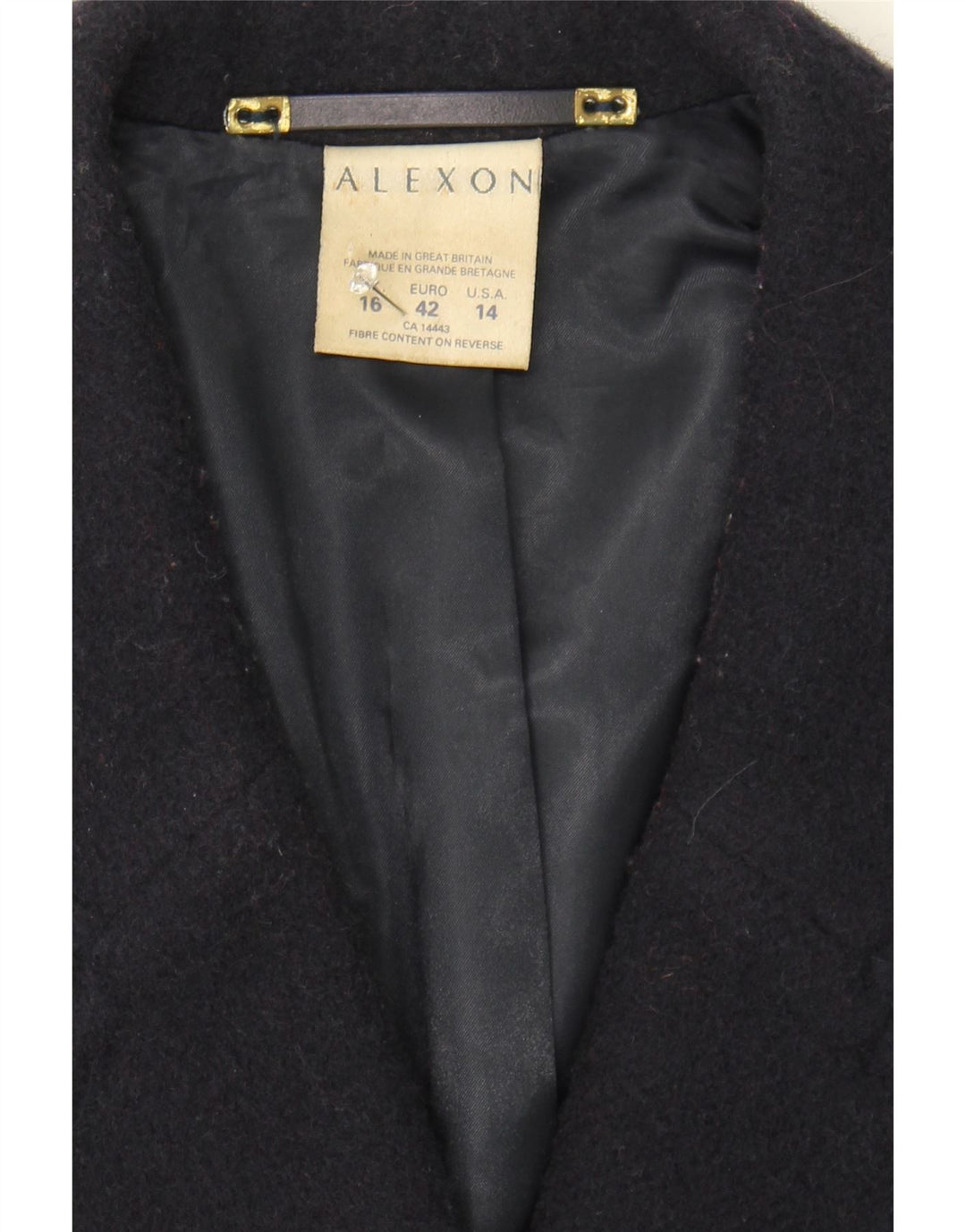 ALEXON Womens Double Breasted Coat UK 16 Large Navy Blue Wool Vintage ALEXON and Second-Hand ALEXON from Messina Hembry 