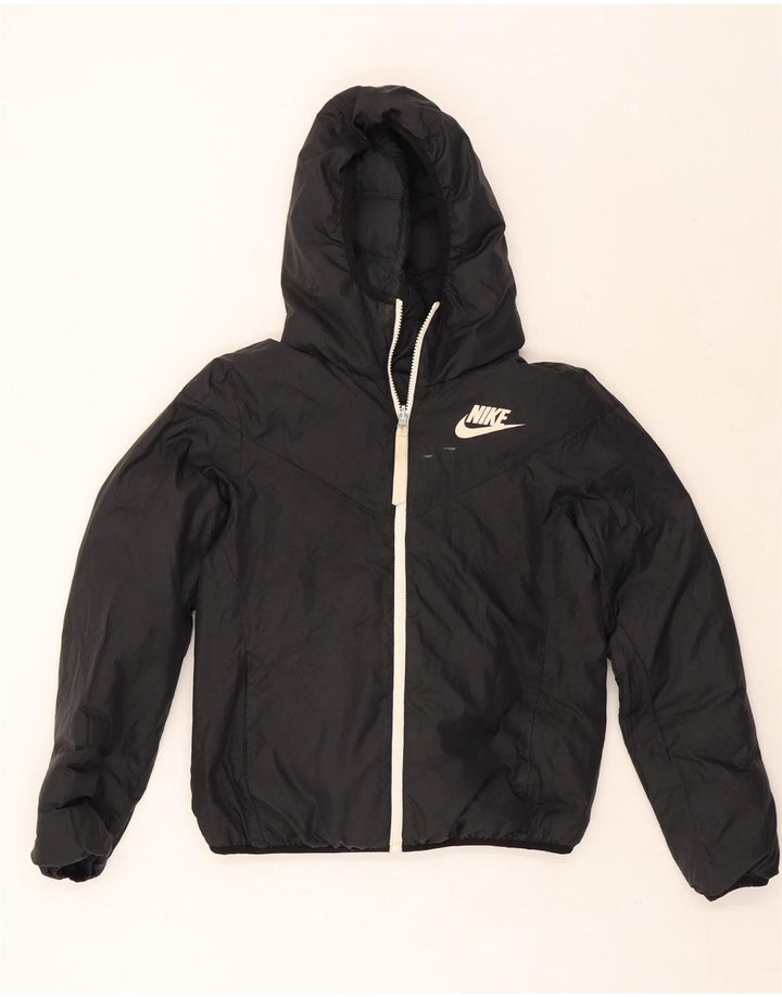 Nike Womens Oversized Hooded Reversible Padded Jacket UK 6 XS Black