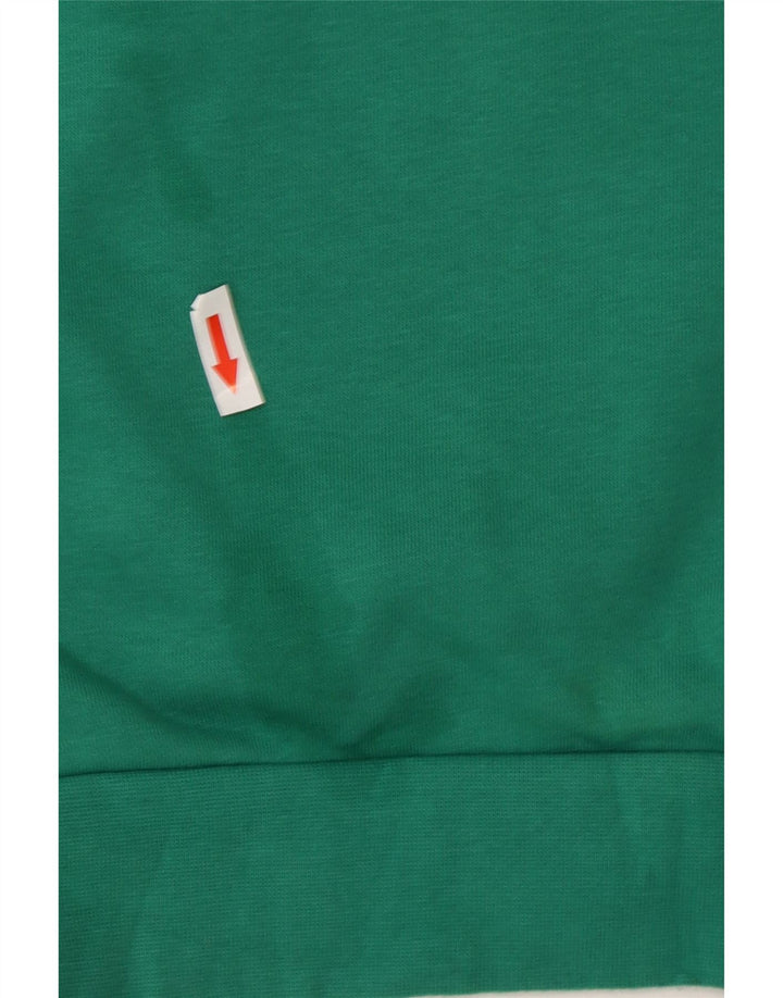 Adidas Mens Hoodie Jumper Large Turquoise Cotton