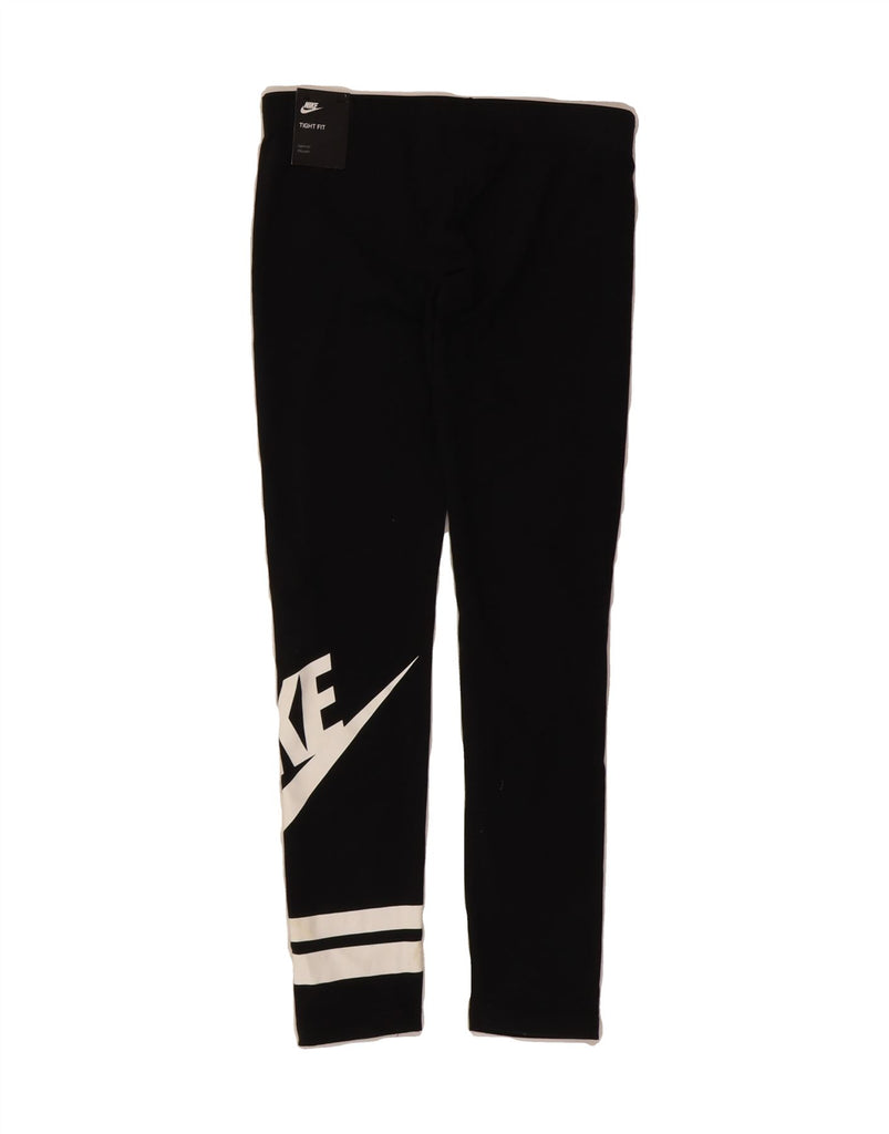 NIKE Girls Tight Fit Graphic Leggings 12-13 Years Large Black Cotton Vintage Nike and Second-Hand Nike from Messina Hembry 