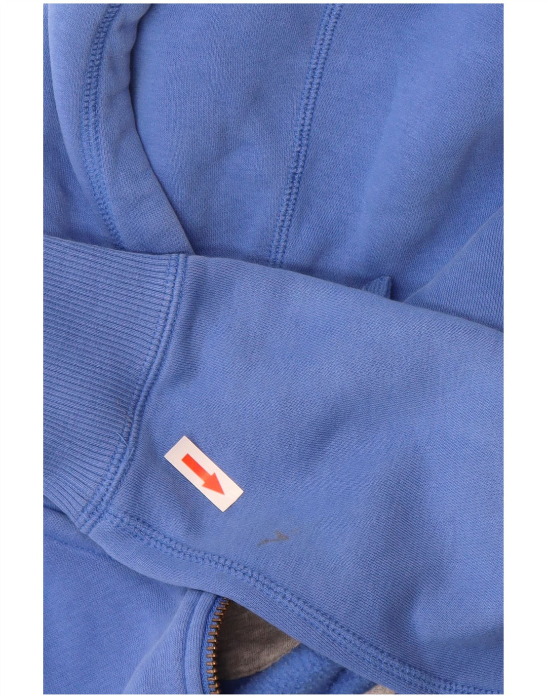 Nike Womens Zip Hoodie Sweater UK 12 Medium Blue Cotton