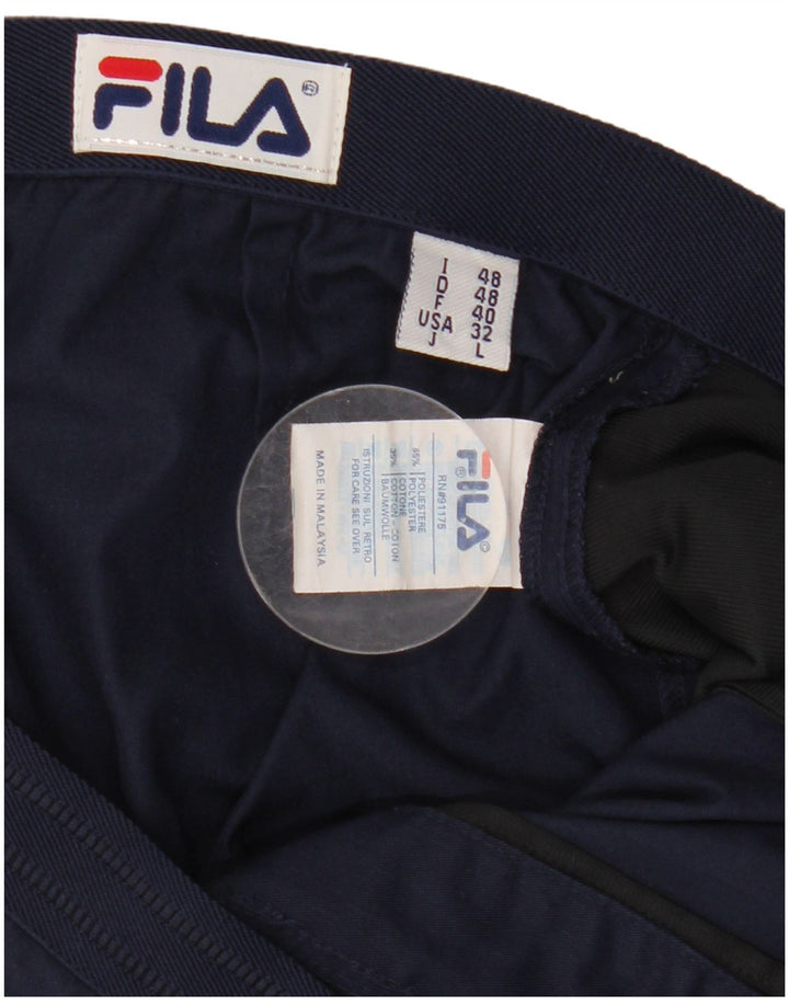 Fila Mens Pegged Chino Shorts IT 48 Medium W32 Navy Blue Polyester