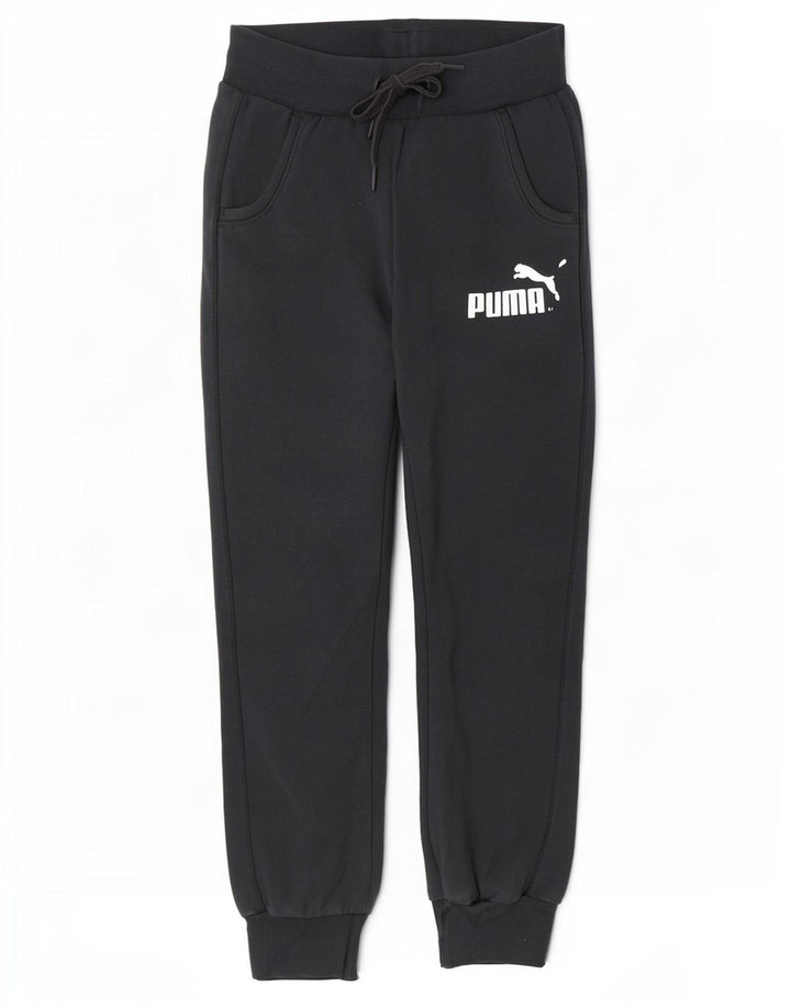 Puma Womens Graphic Tracksuit Trousers Joggers UK 8 Small Black