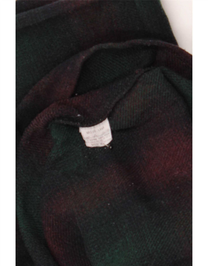 Vintage Mens Overshirt Flannel Shirt Large Green Check Wool