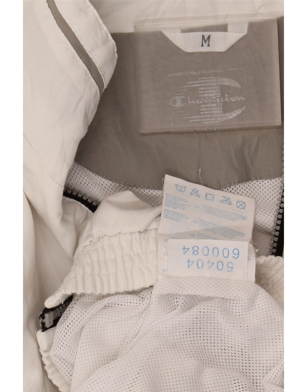 Champion Mens Tracksuit Top Jacket Medium White Polyester