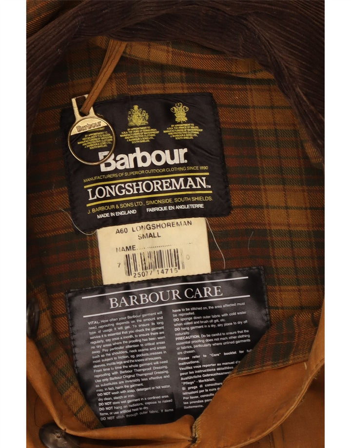 Barbour Mens Longshoreman Hooded Pullover Waxed Jacket UK 36 Small Brown