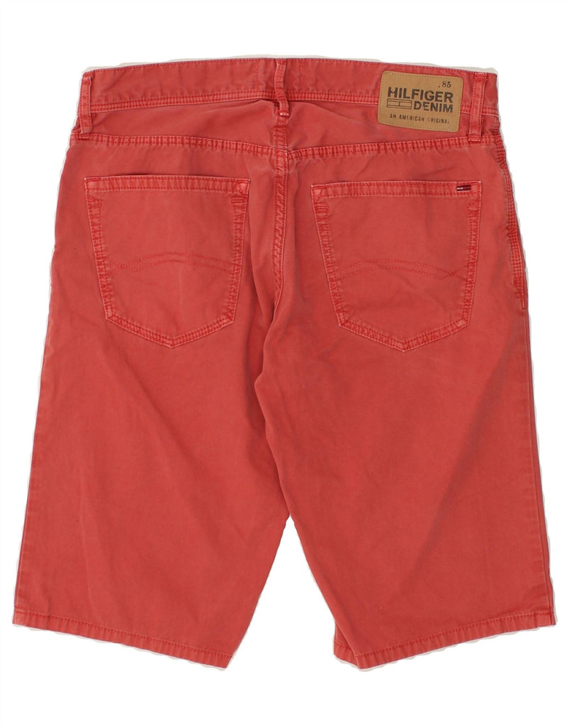TOMMY HILFIGER Mens Denim Shorts Medium W31  Red Cotton | Vintage Tommy Hilfiger | Thrift | Second-Hand Tommy Hilfiger | Used Clothing | Messina Hembry 