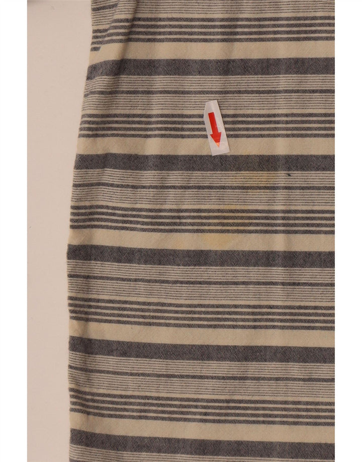 White Stuff Mens Slim Fit Shirt 2XL Beige Striped Cotton