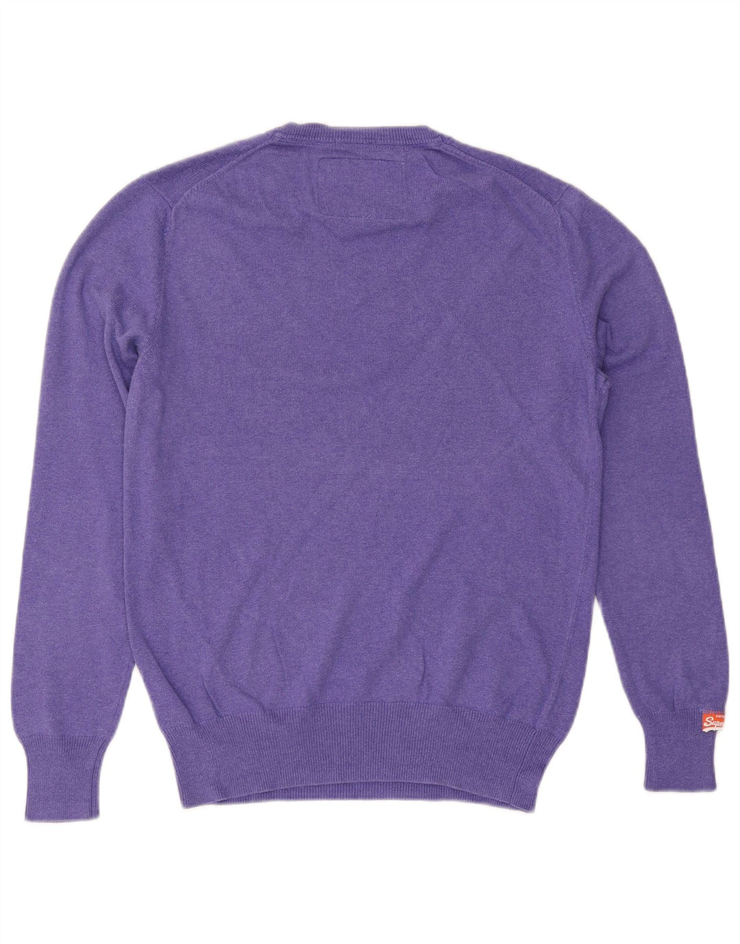 SUPERDRY Womens V-Neck Jumper Sweater UK 14 Medium Purple Cotton
