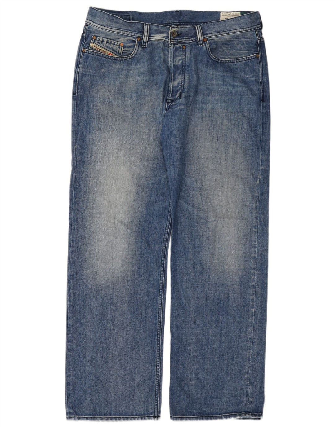 DIESEL Mens Quratt Straight Jeans W36 L32 Blue Cotton