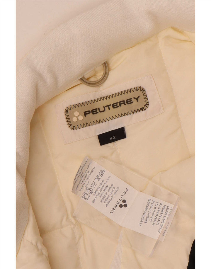 PEUTEREY Womens Padded Gilet EU 42 Large White Nylon