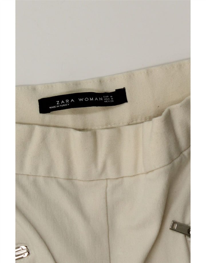 ZARA Womens Skinny Casual Trousers Medium W28 L28 Off White