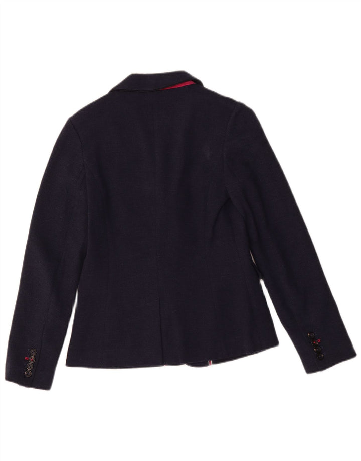 Joules Womens 2 Button Blazer Jacket UK 8 Small Navy Blue Herringbone