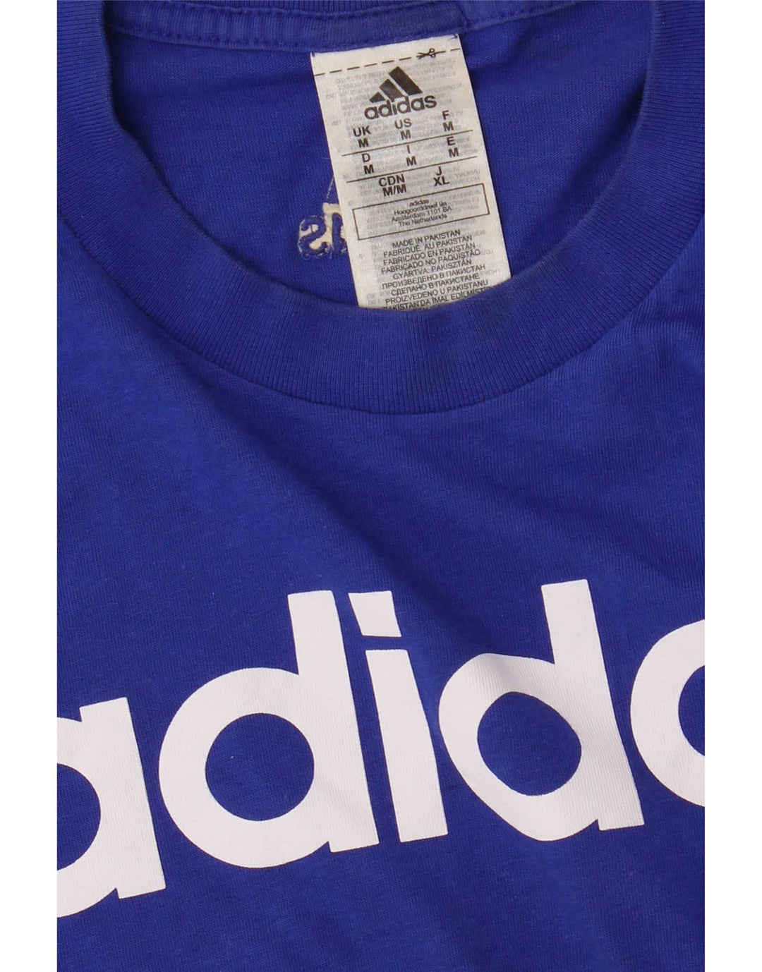 Adidas Mens Graphic T-Shirt Top Medium Blue Cotton