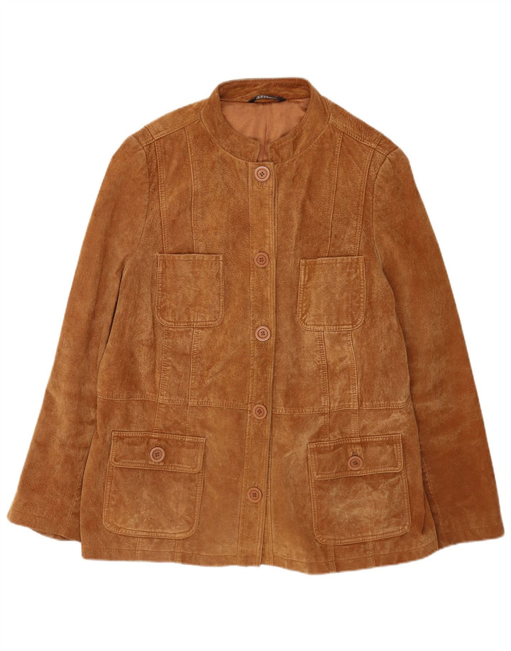 Essence Womens Oversized Suede Jacket UK 16 Large Brown