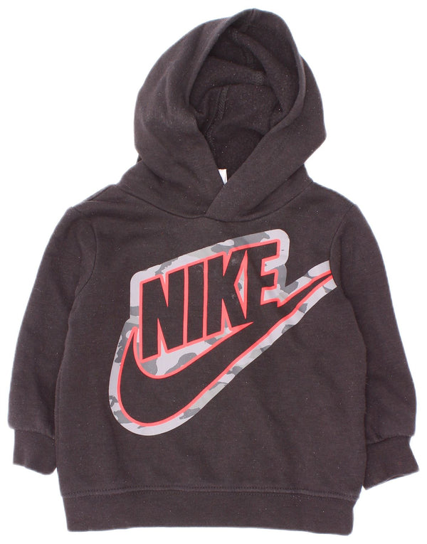 Nike Baby Boys Graphic Hoodie Jumper 9-12 Months Black Cotton