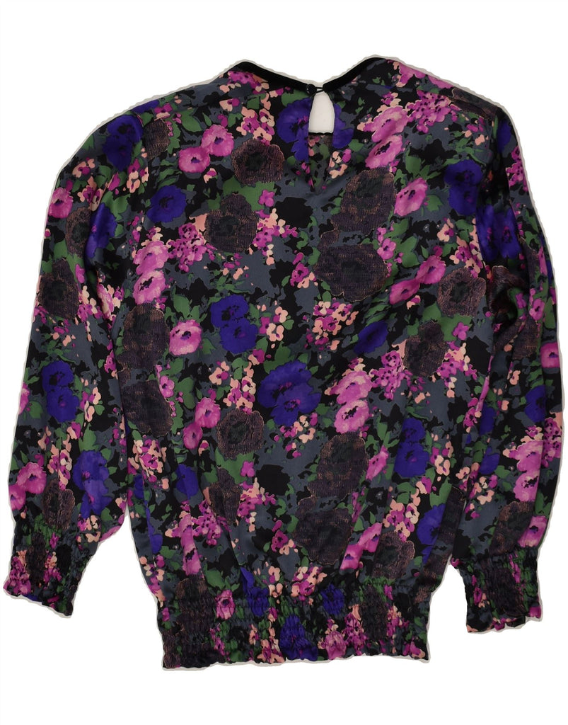 VINTAGE Womens Blouse Top IT 42 Medium Multicoloured Floral Silk | Vintage Vintage | Thrift | Second-Hand Vintage | Used Clothing | Messina Hembry 