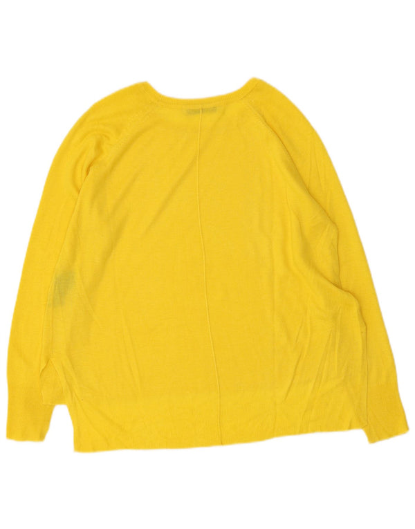 Zara Womens Boat Neck Jumper Sweater UK 10 Small Yellow Viscose