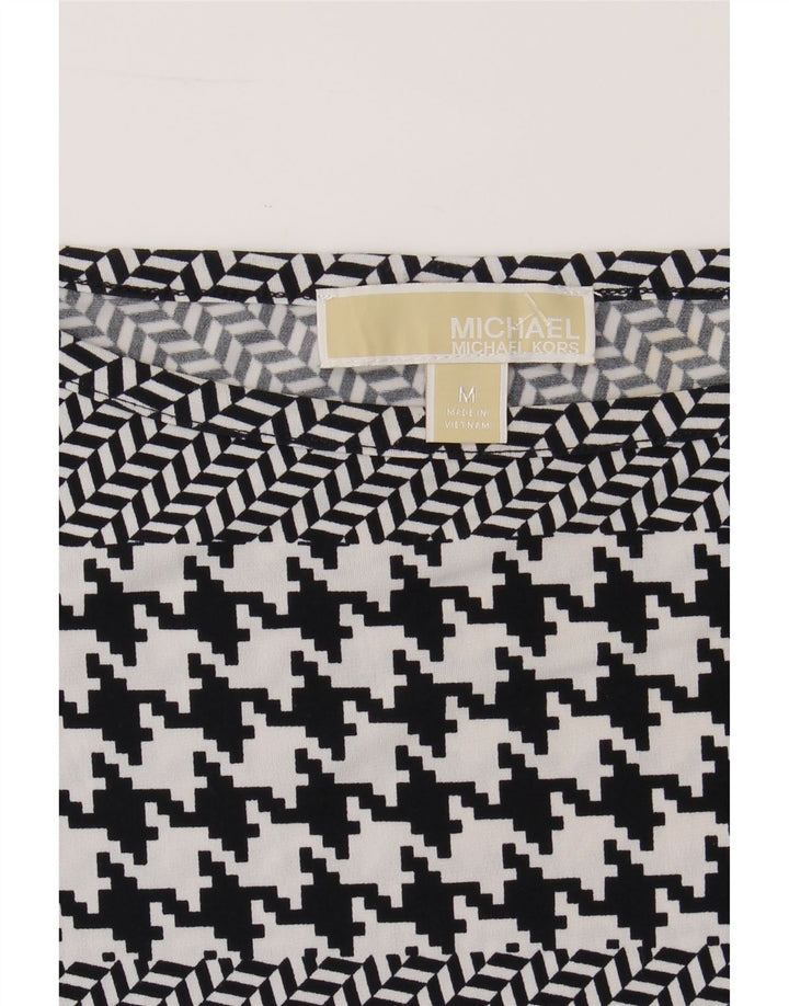 MICHAEL KORS Womens Long Sleeve Shift Dress UK 12 Medium Grey Houndstooth Vintage Michael Kors and Second-Hand Michael Kors from Messina Hembry 