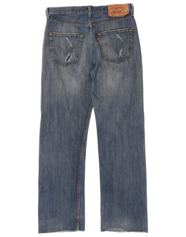 Levi's Mens 501 Distressed Straight Jeans W31 L31 Blue Cotton