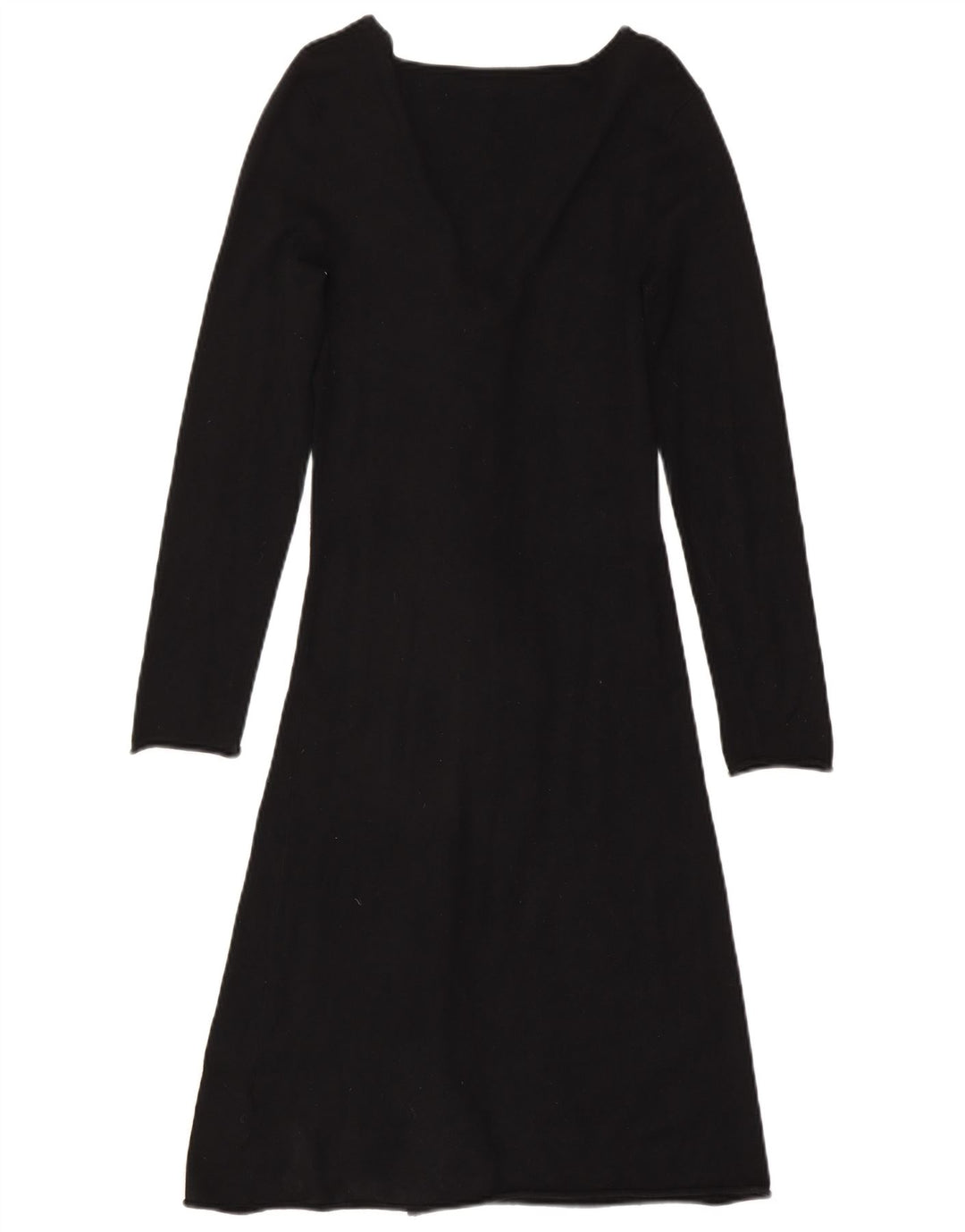 Phase Eight Womens Ruffle Front Long Sleeve Jumper Dress UK 8 Small Black