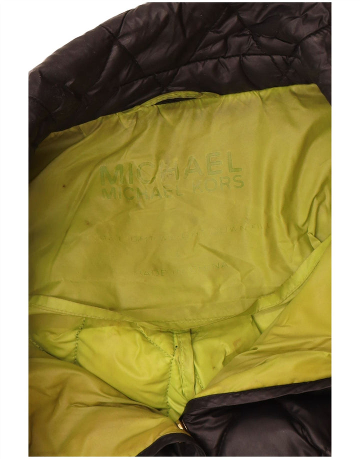 Michael Kors Womens Quilted Jacket UK 12 Medium Navy Blue Nylon