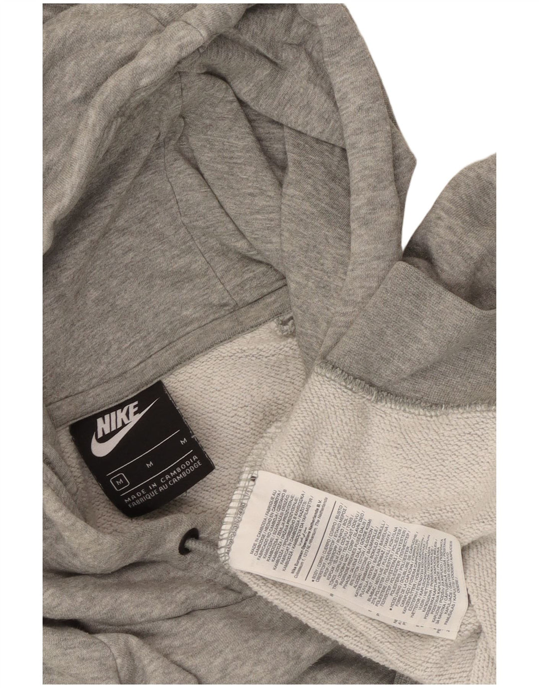 Nike Womens Hoodie Jumper UK 14 Medium Grey Cotton