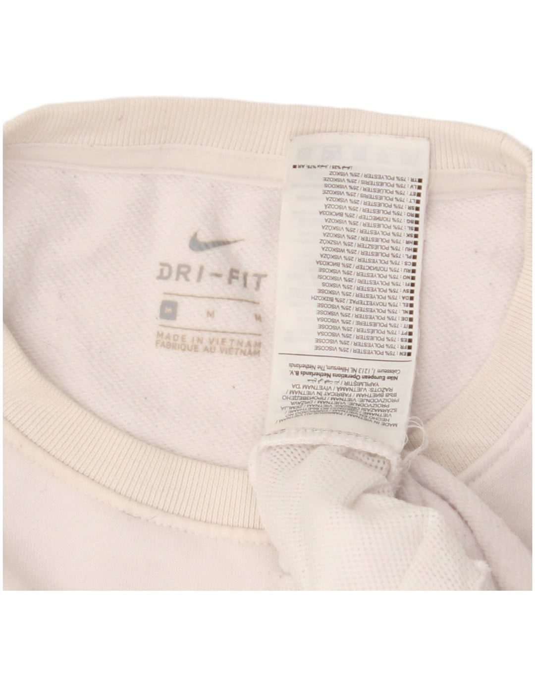 Nike Womens Graphic Sweatshirt Jumper UK 14 Medium White Polyester