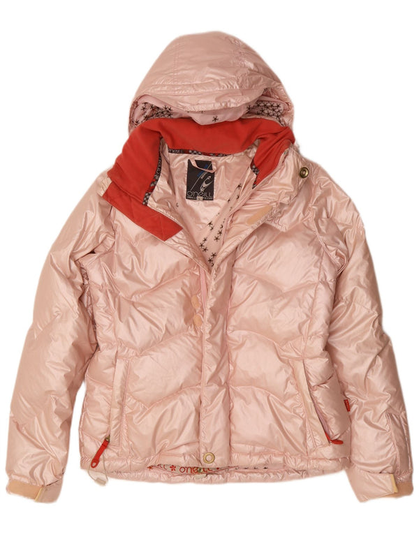 O'NEILL Womens Hooded Padded Jacket UK 16 Large Pink Polyester