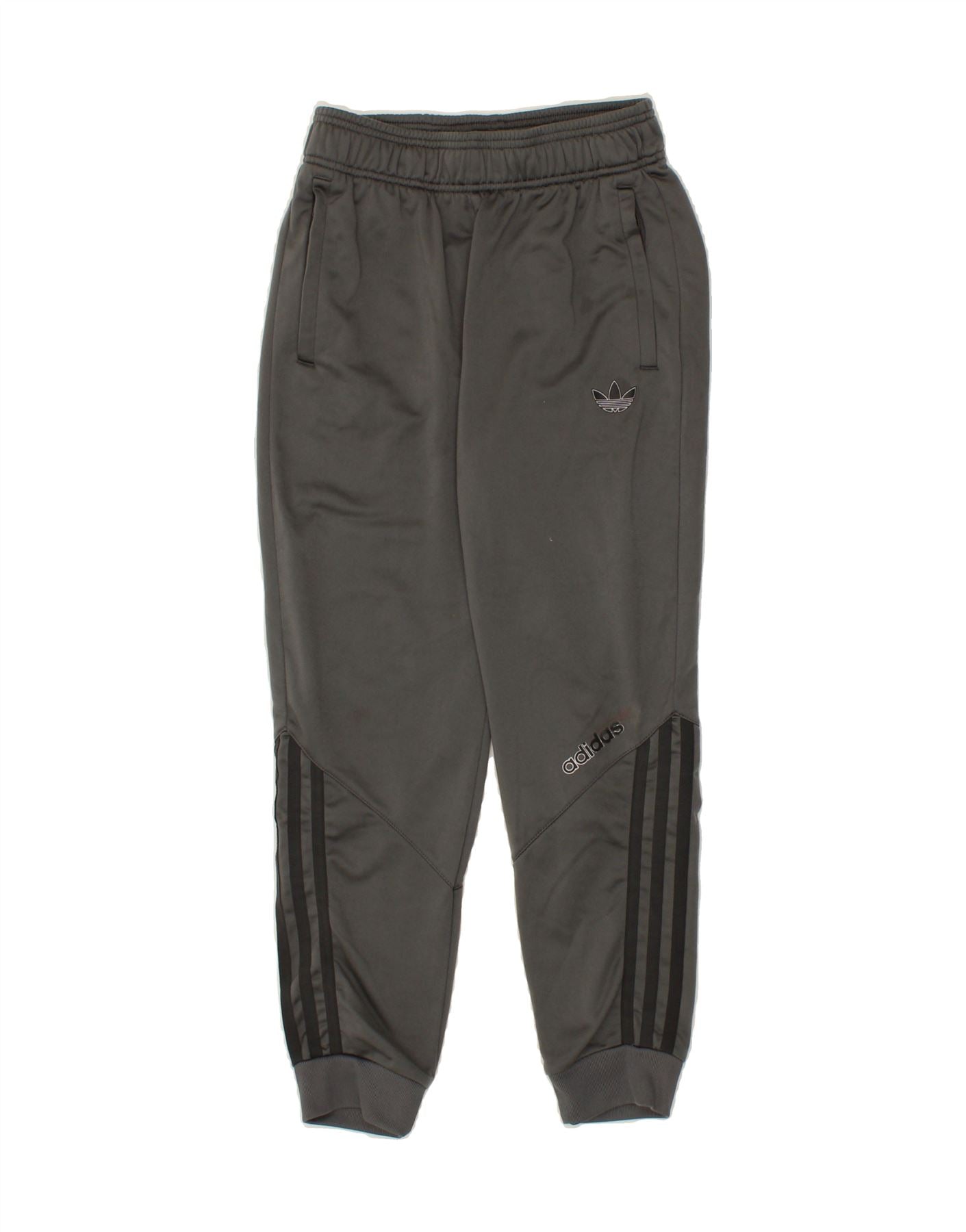 ADIDAS Boys Tracksuit Trousers Joggers 11-12 Years Grey Polyester