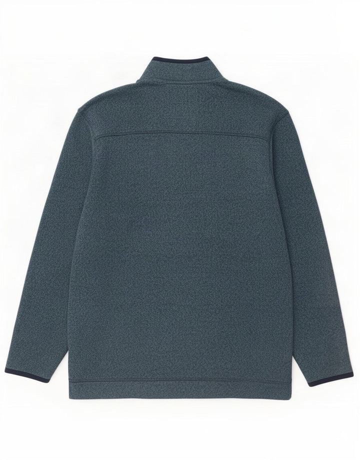 Weird Fish Mens Zip Neck Sweatshirt Jumper 2XL Blue Flecked Polyester