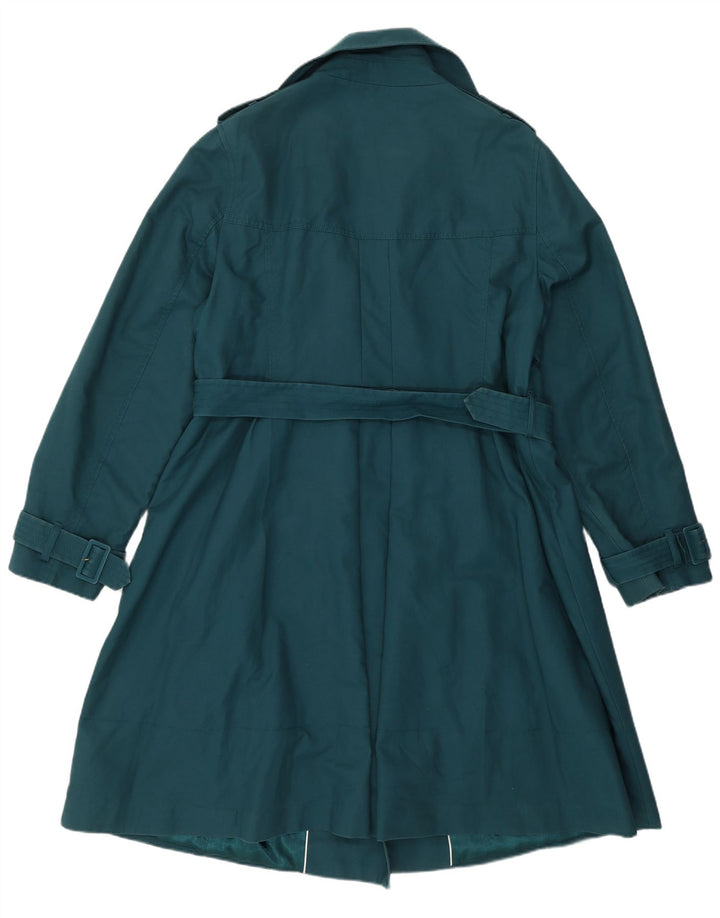 Monsoon Womens Trench Coat UK 20 2XL Green Cotton