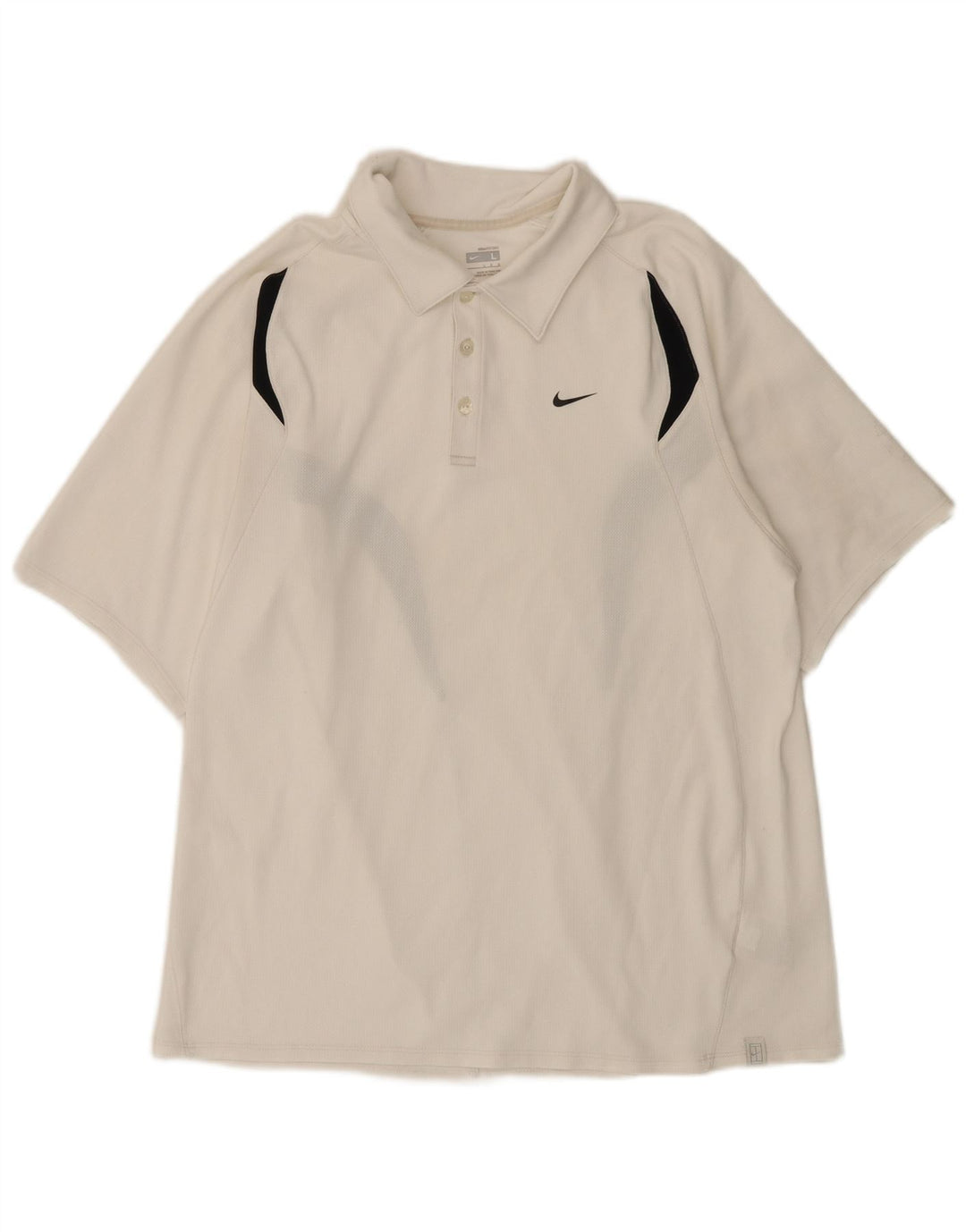 Nike Mens Polo Shirt Large White Colourblock Polyester