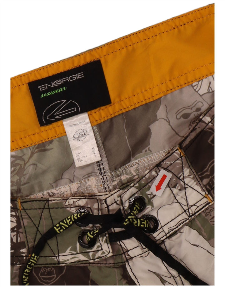 ENERGIE Mens Graphic Swimming Shorts Medium  Multicoloured Animal Print
