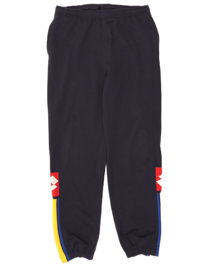 Lotto Mens Graphic Full Tracksuit Large  Navy Blue Colourblock Polyester