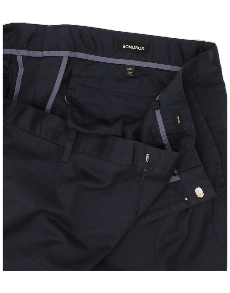 BONOBOS Womens Slim Chino Trousers W40 L29 Navy Blue Cotton Vintage BONOBOS and Second-Hand BONOBOS from Messina Hembry 