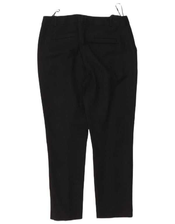 Oasis Womens Straight Chino Trousers UK 10 Small W30 L26 Black Cotton