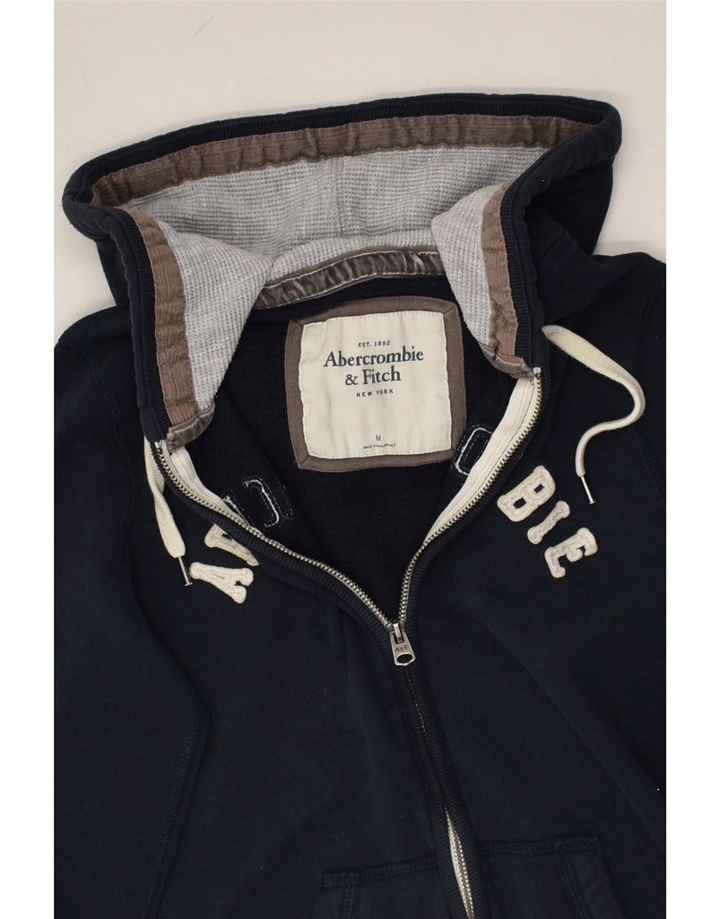 ABERCROMBIE & FITCH Womens Zip Hoodie Sweater UK 14 Medium Navy Blue | Vintage Abercrombie & Fitch | Thrift | Second-Hand Abercrombie & Fitch | Used Clothing | Messina Hembry 