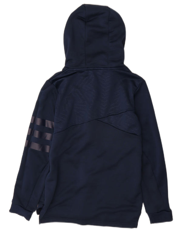 Adidas Boys MESSI Zip Hoodie Sweater 11-12 Years Navy Blue Polyester