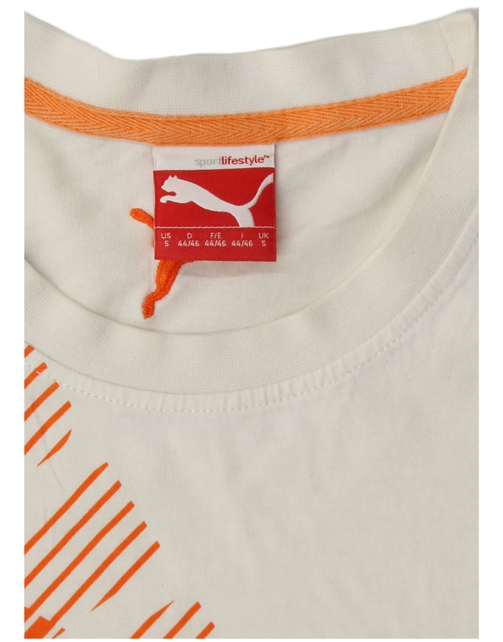 PUMA Mens Graphic Vest Top Small White Cotton