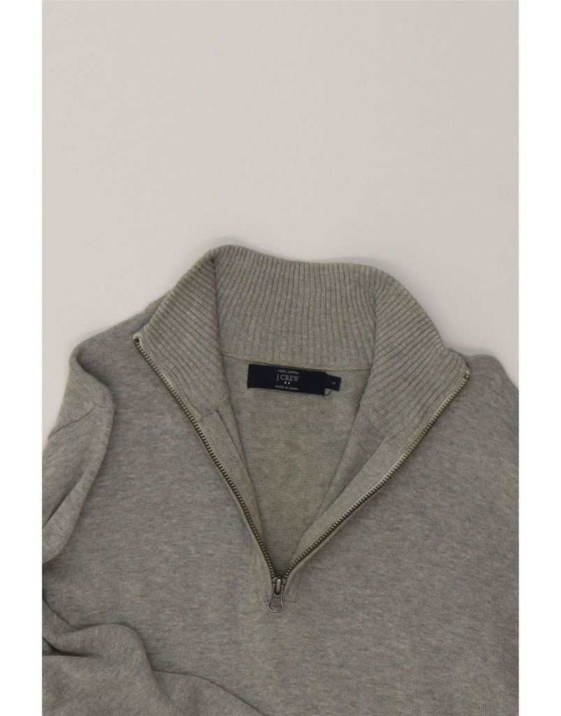 J. CREW Womens Zip Neck Jumper Sweater UK 10 Small Grey Cotton Vintage J. Crew and Second-Hand J. Crew from Messina Hembry 