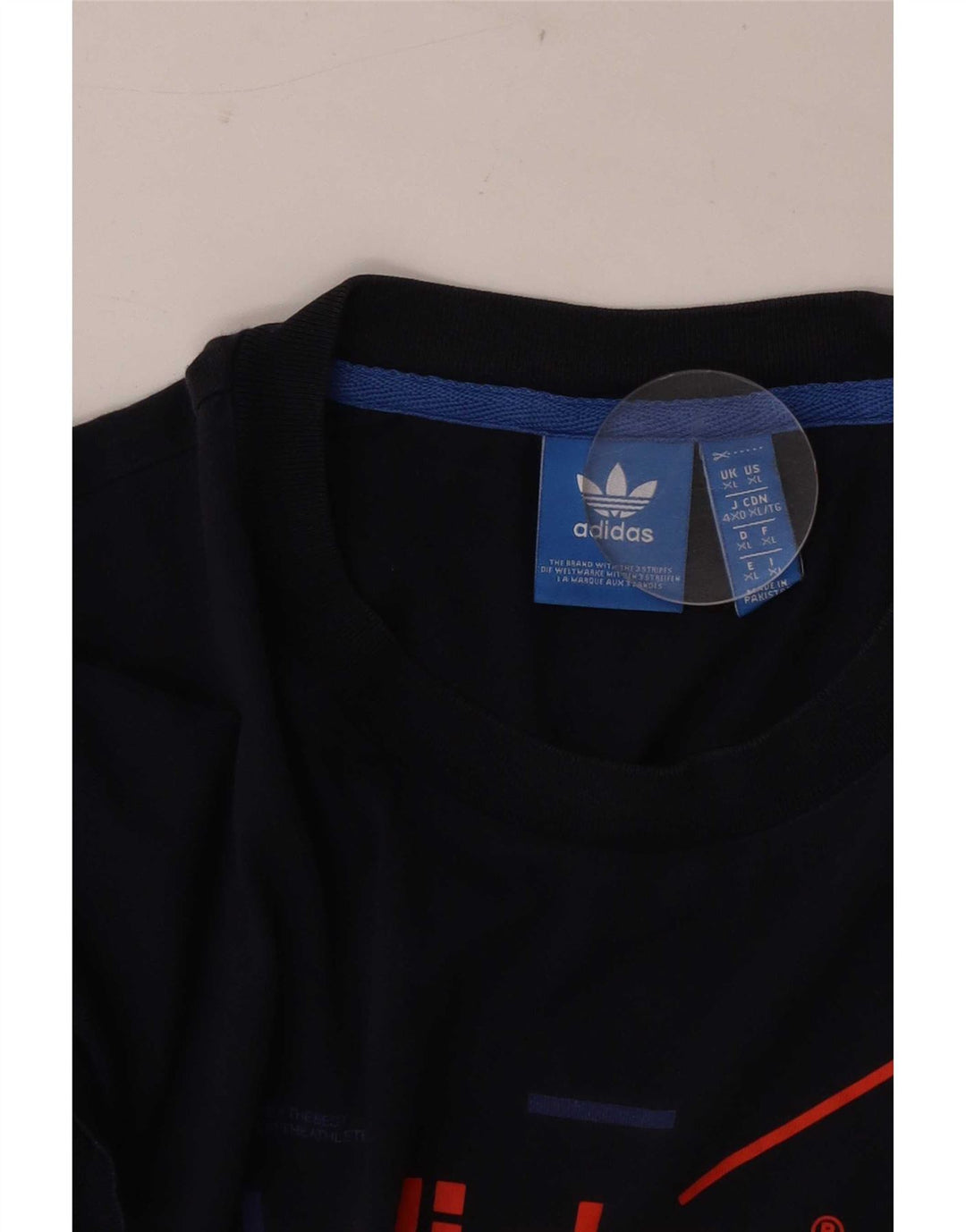 Adidas Mens Graphic T-Shirt Top XL Navy Blue