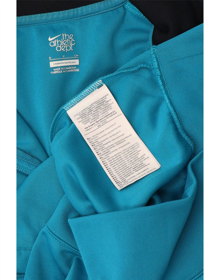 Nike Mens Tracksuit Top Jacket Small Blue Colourblock Polyester
