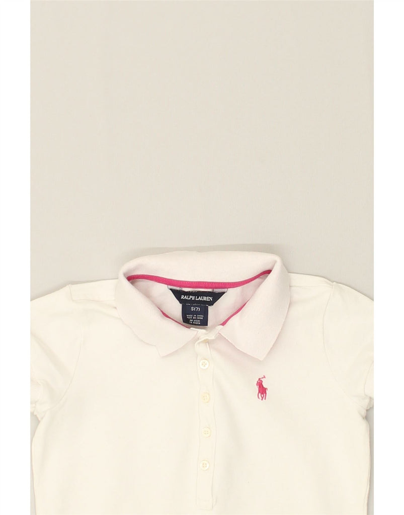 RALPH LAUREN Girls Polo Shirt 6-7 Years Small White Cotton | Vintage Ralph Lauren | Thrift | Second-Hand Ralph Lauren | Used Clothing | Messina Hembry 