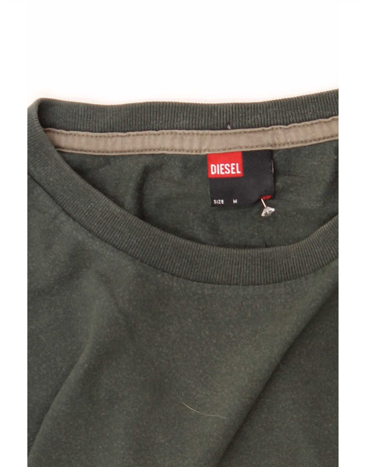 Diesel Mens Top Long Sleeve Medium Green Cotton
