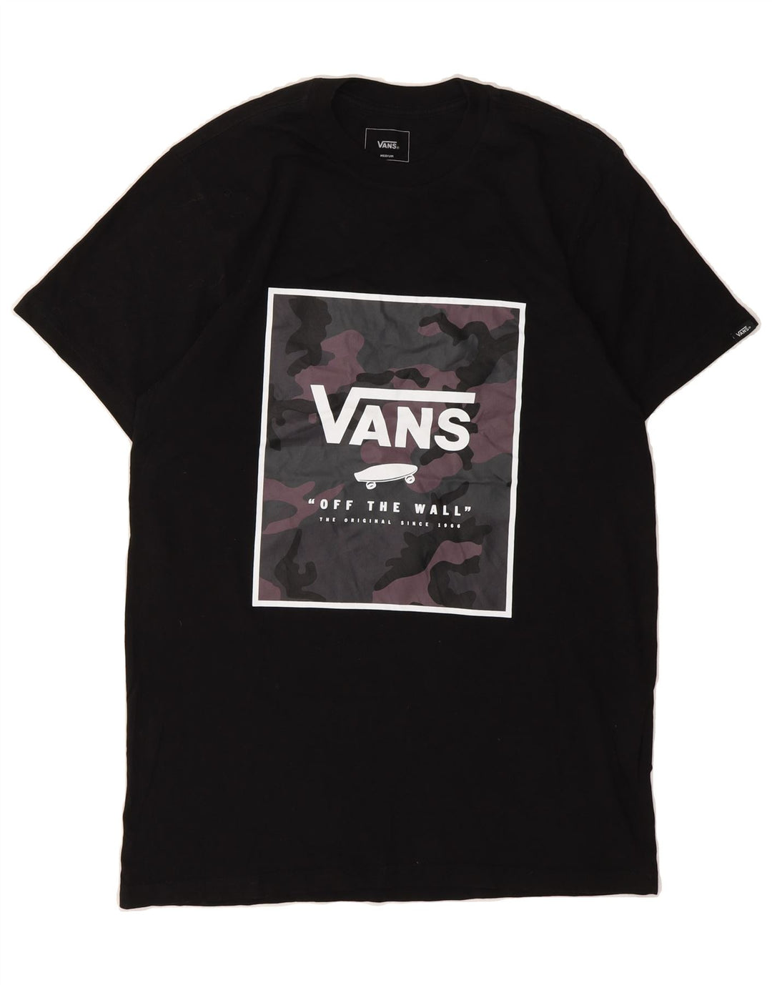 VANS Mens Custom Fit Graphic T-Shirt Top Medium Black Cotton Vintage Vans and Second-Hand Vans from Messina Hembry 